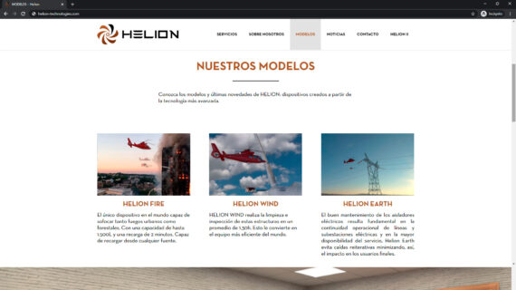 pagina web Modelos helion - empresa tecnologica