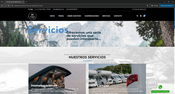 pagina servicios web vidavan.es - Camperización de furgonetas