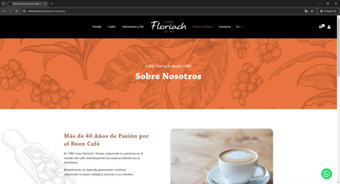 pagina sobre nosotros cafesfloriach.com - tienda online de venta de cafe