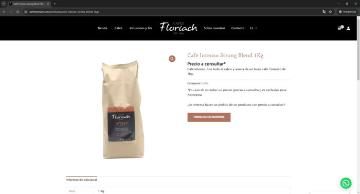 pagina producto cafesfloriach.com - tienda online de venta de cafe