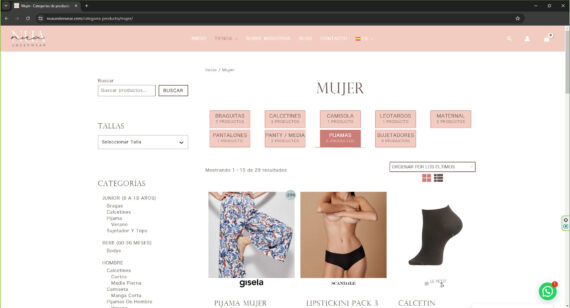 pagina categoria nuaunderwear.com - tienda online de ropa interior y lencería 