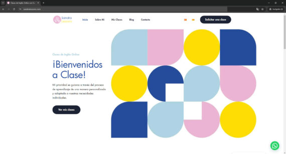 home web sandralessons.com - clases particulares de ingles