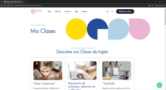 pagina servicios sandralessons.com - clases particulares de ingles