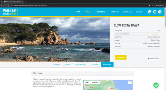ficha web servicio walking-costabrava.com - excursiones guiadas por la costa brava