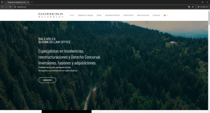 home web balearlex.com - Despacho de abogados en Las Islas Baleares