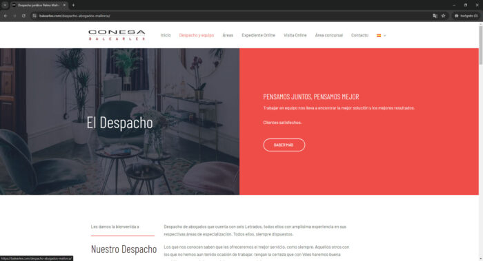 pagina web sobre nosotros balearlex.com - Despacho de abogados en Las Islas Baleares