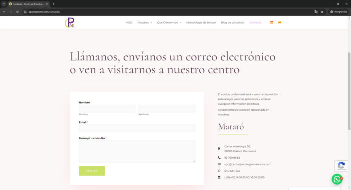 cpcmareme_com004 pagina web contacto cpcmaresme.com - Centre de Psicologia Clínica del Maresme