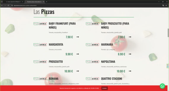 pagina web categoria