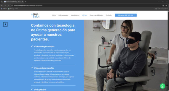 pagina web servicios fisioterapiadelvertigen.com - Especialistas en tratamientos para el vertigo