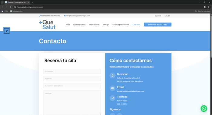 pagina web contacto fisioterapiadelvertigen.com - Especialistas en tratamientos para el vertigo