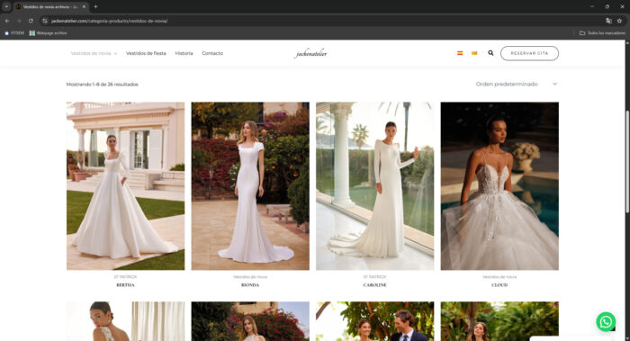 pagina web categoria productos nosotros jackenatelier.com - Vestidos de novia y de fiesta a medida