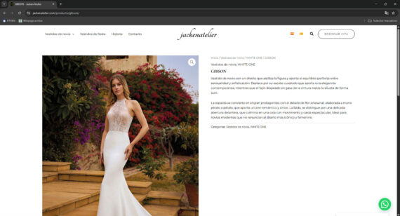 pagina web ficha producto jackenatelier.com - Vestidos de novia y de fiesta a medida