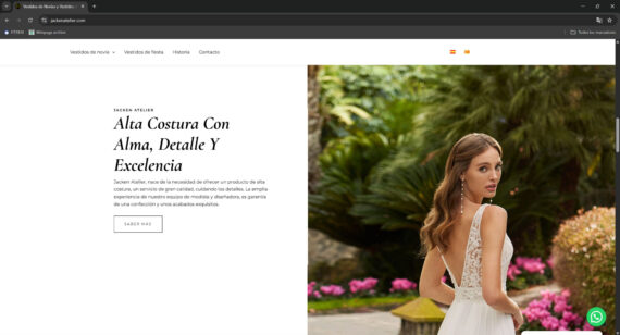 pagina web sobre nosotros jackenatelier.com - Vestidos de novia y de fiesta a medida